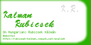 kalman rubicsek business card
